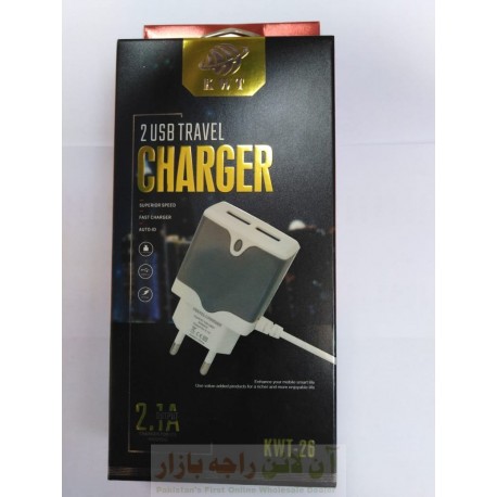 KWT Auto ID 2 USB Travel Charger 2.1 A Micro 8600 KWT-26