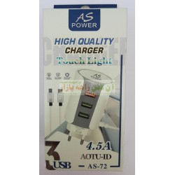 AS Super Power Auto-ID 3USB Touch Light Charger