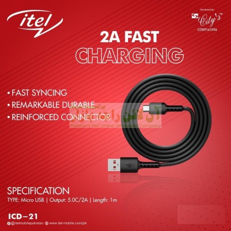 itel Original Fast Charging Sync Data Cable Micro 8600 ICD-21