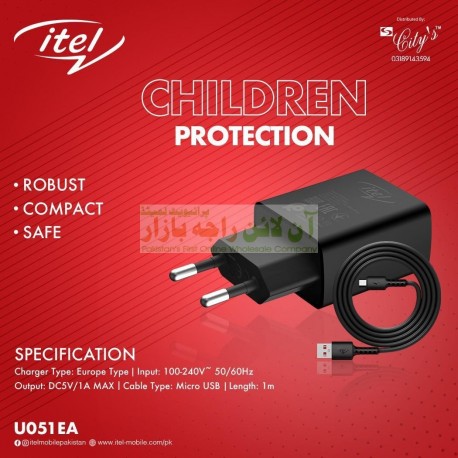 itel Original Compact Safe Charging 1A Charger Micro 8600 U051-EA