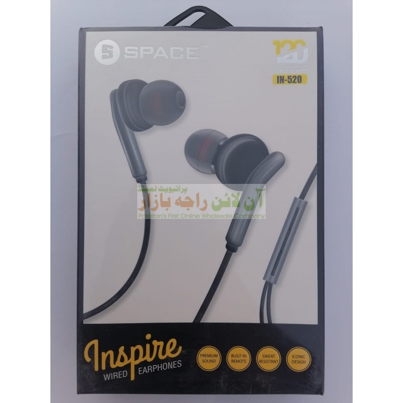 SPACE Branded Sweat Resistant Premium Earphone IN 520 Online